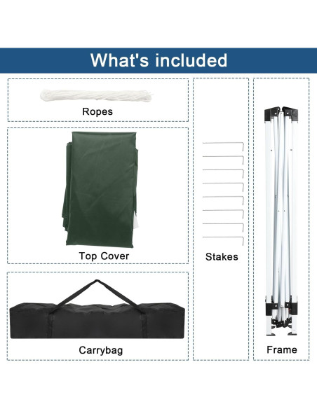 Carpa Pop Up Baisha 200x200cm Impermeable UV Verde