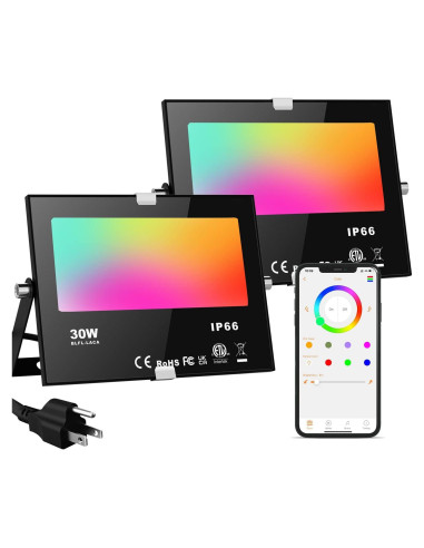 Foco LED RGB 30W ChangM Control APP IP66 2 Paquete