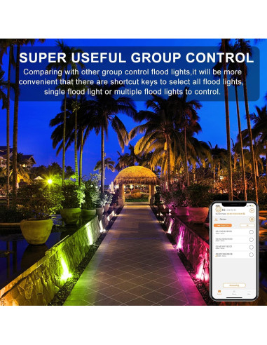 Foco LED RGB 30W ChangM Control APP IP66 2 Paquete