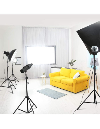 Soportes de Luz de Aluminio K&F Concept 200 cm Ajustables - Paquete de 2