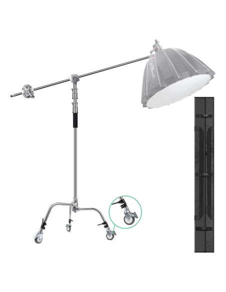 C-Stand Metal EACHSHOT 330cm con Brazo 106cm para Estudio