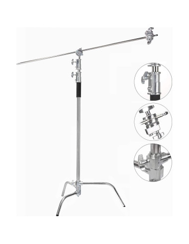 C-Stand Metal EACHSHOT 330cm con Brazo 106cm para Estudio