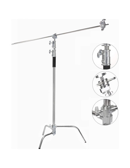 C-Stand Metal EACHSHOT 330cm con Brazo 106cm para Estudio