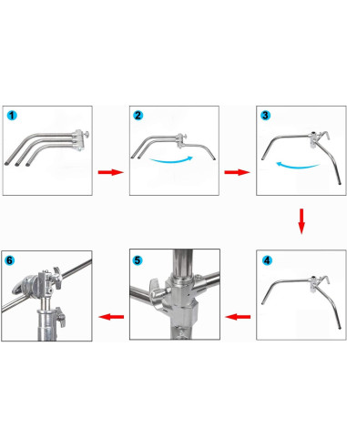 C-Stand Metal EACHSHOT 330cm con Brazo 106cm para Estudio