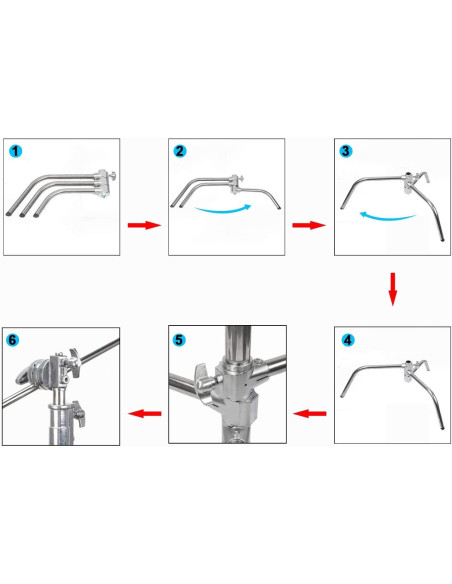 C-Stand Metal EACHSHOT 330cm con Brazo 106cm para Estudio
