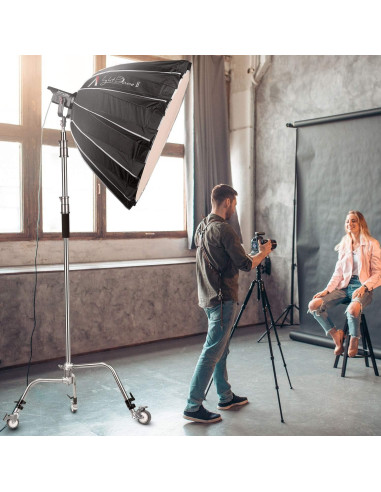 C-Stand Metal EACHSHOT 330cm con Brazo 106cm para Estudio