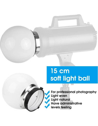 Bola de Luz Suave 15cm GOWENIC para Montura Bowens