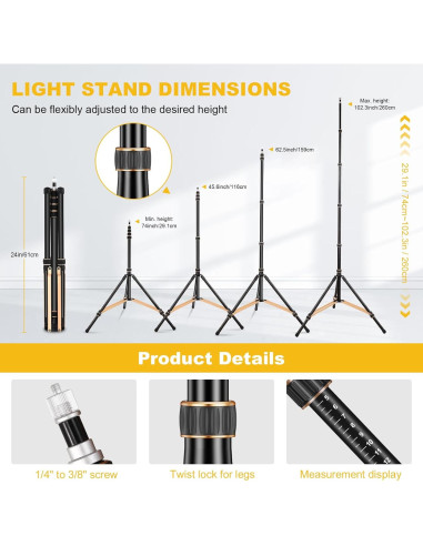 Soporte de trípode de aluminio Soonpho SL-285 ajustable 2.7m