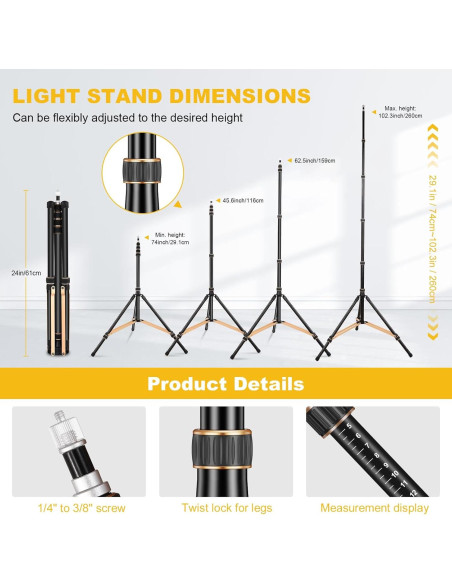 Soporte de trípode de aluminio Soonpho SL-285 ajustable 2.7m