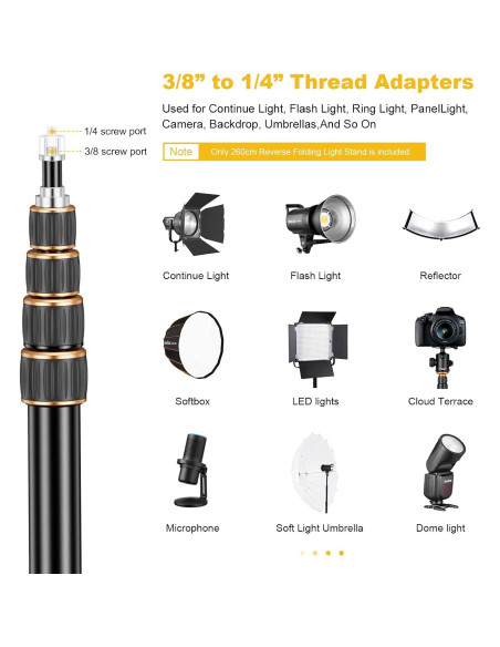 Soporte de trípode de aluminio Soonpho SL-285 ajustable 2.7m