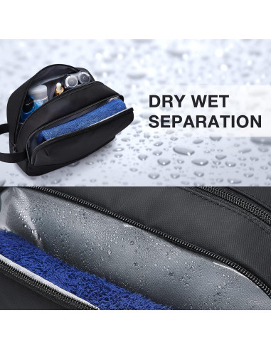 BAGSMART Neceser de Aseo Mediano Negro Resistente al Agua