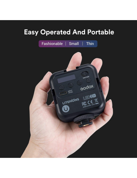 Godox LED6R Luz de Video RGB Portátil 360 3200K-6500K Godox LED6R Luz de Video RGB Portátil 360 3200K-6500K