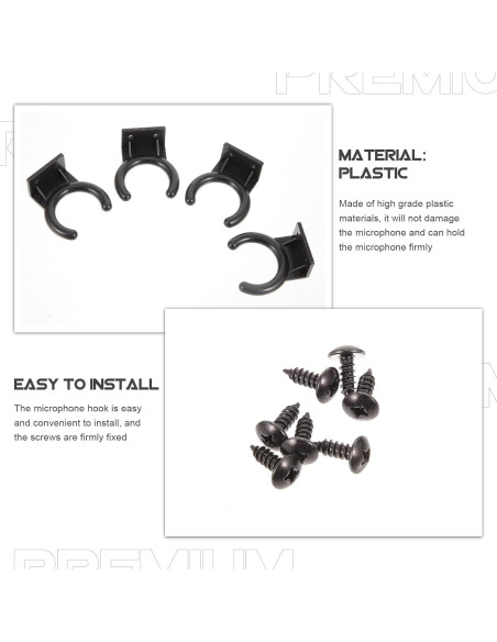 Soporte de Micrófono Montaje en Pared Milisten 12 Pcs Negro