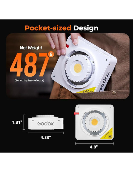 Godox ML100R Luz LED RGB 110W Control App 1800K-10000K Godox ML100R Luz LED RGB 110W Control App 1800K-10000K