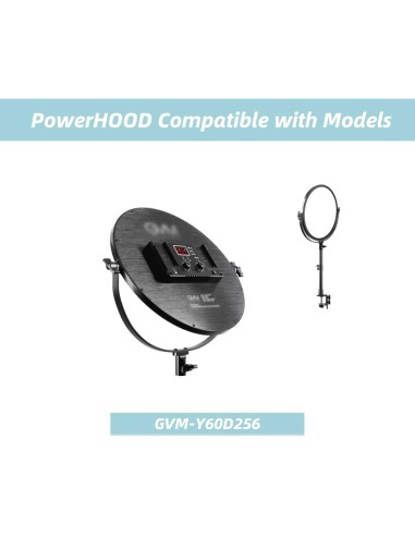 Adaptador AC/DC 15V PowerHOOD para Luz GVM Y60D256