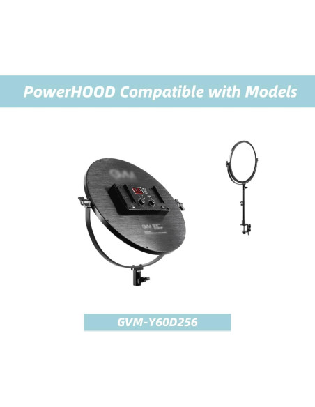 Adaptador AC/DC 15V PowerHOOD para Luz GVM Y60D256
