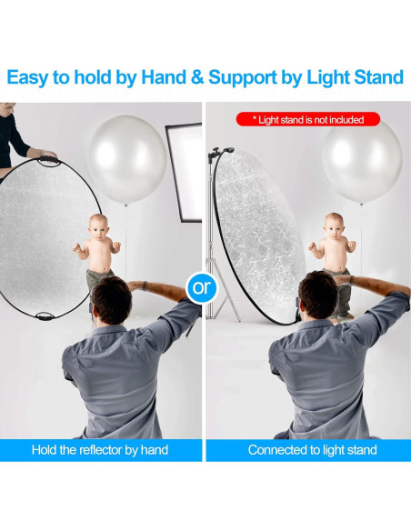 Reflector de Luz 5 en 1 Wellmaking 110cm Plegable con Adaptador