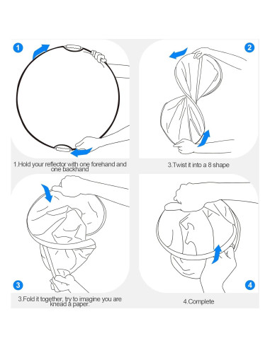 Reflector de Luz 5 en 1 Wellmaking 110cm Plegable con Adaptador