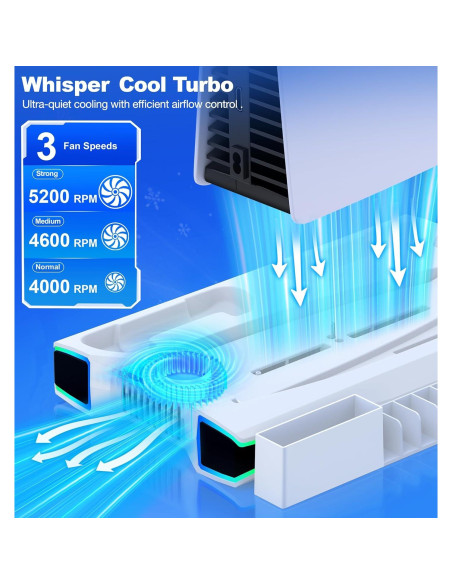 Soporte de Enfriamiento Kawaye PS5 Slim con Cargador Doble