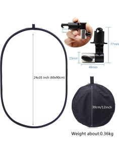 Reflector Ovalado 5 en 1 QQRASOAL 60x90cm para Fotografía 2