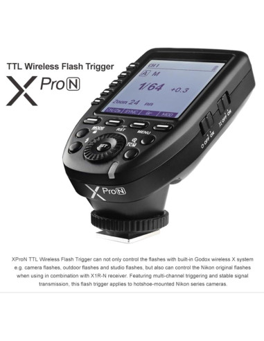 Disparador Inalámbrico TTL Godox XPro-N para Nikon 1/8000s