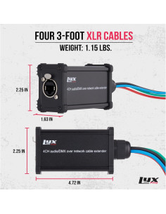 LyxPro Snake de Audio XLR 4 Canales 3 Pies Conexión Femenina 2