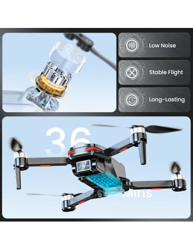 Dron HOFMOC HM-01 con cámara 4K, plegable y RC, 35 min vuelo