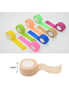 Paquete de 15 Rollos de Venda Cohesiva 2.54 cm x 4.57 m FEILIBAY 2