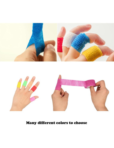 Paquete de 15 Rollos de Venda Cohesiva 2.54 cm x 4.57 m FEILIBAY