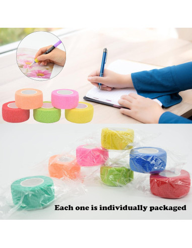 Paquete de 15 Rollos de Venda Cohesiva 2.54 cm x 4.57 m FEILIBAY