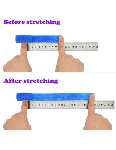 Paquete de 15 Rollos de Venda Cohesiva 2.54 cm x 4.57 m FEILIBAY