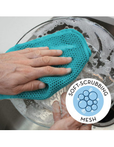 Estropajos de Malla S&T INC. Paquete de 3, 29.21 cm, Azul 2