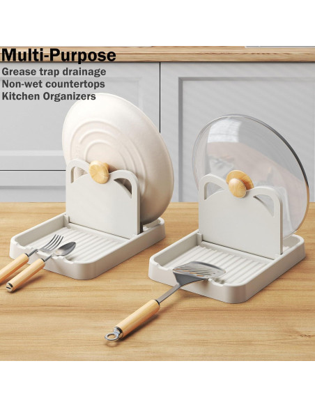 Soporte de Cuchara Plegable H&W 2Pcs Negro para Cocina