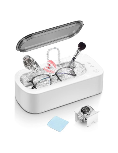 Limpiador Ultrasónico de Joyas Gcdaxour 350ml 48kHz Portátil