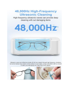 Limpiador Ultrasónico de Joyas Gcdaxour 350ml 48kHz Portátil 2