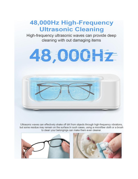Limpiador Ultrasónico de Joyas Gcdaxour 350ml 48kHz Portátil