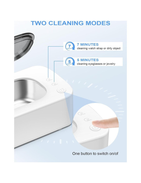 Limpiador Ultrasónico de Joyas Gcdaxour 350ml 48kHz Portátil