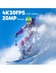Cámara de Acción Dragon Touch 4K 20MP Impermeable 30m 2