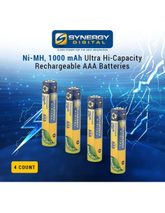 Baterías Recargables AAA Synergy Digital 1000mAh Ni-MH - 24 Unidades 2