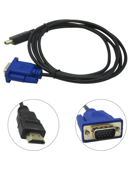 Cable HDMI a VGA 1.83m INGQI - Paquete de 2, HD 1080P