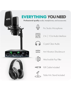 Kit de Podcast Movo VSM-5 con Interfaz MDX-1 y Soporte 2