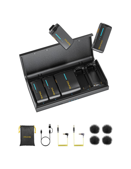 Micrófono Lavalier Inalámbrico 7RYMS iRay DW40 4 Canales