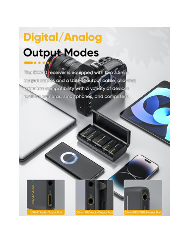 Micrófono Lavalier Inalámbrico 7RYMS iRay DW40 4 Canales