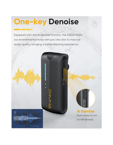 Micrófono Lavalier Inalámbrico 7RYMS iRay DW40 4 Canales