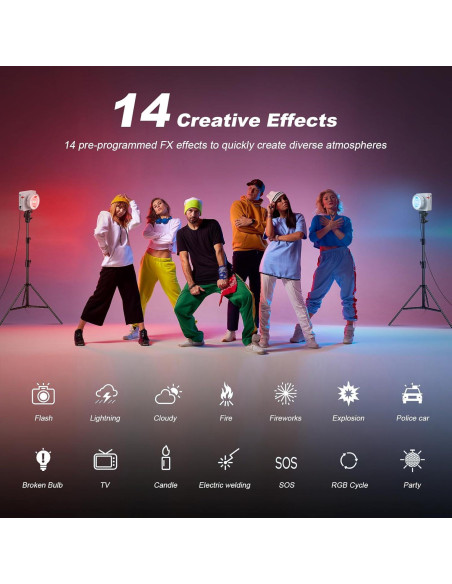 Godox ML100R Luz de Video RGB 110W 1800K-10000K 14 Modos FX