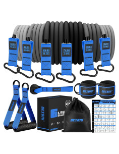 Bandas de Resistencia Pesadas BesBiu 300lbs con Mangos y Accesorios