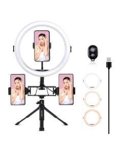 Anillo de Luz Selfie K&F Concept 28 cm con Trípode y Control Remoto