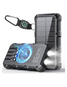 Banco de Energía Solar 49800mAh Carga Rápida Inalámbrica