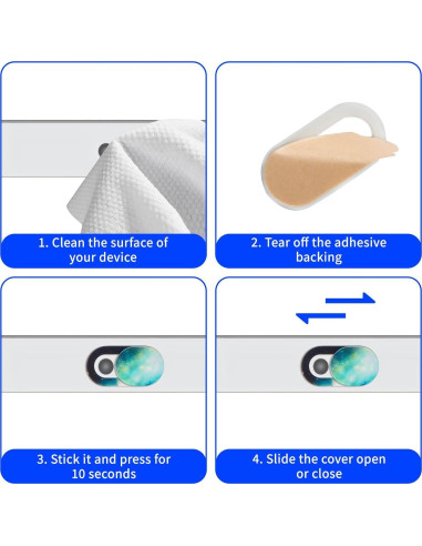 6 Piezas Deslizador Cubierta de Cámara LUSTRIB para Laptop