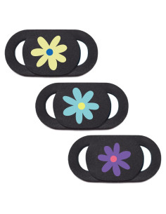 Cubierta de cámara de laptop VeekyVicky - Diseño Flor - 3 Piezas